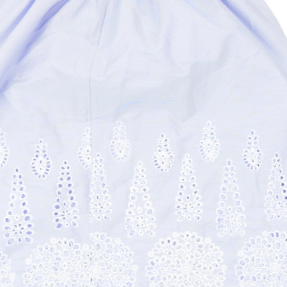 H&M Womens Blue Polyester A-Line Skirt Size 8 Zip