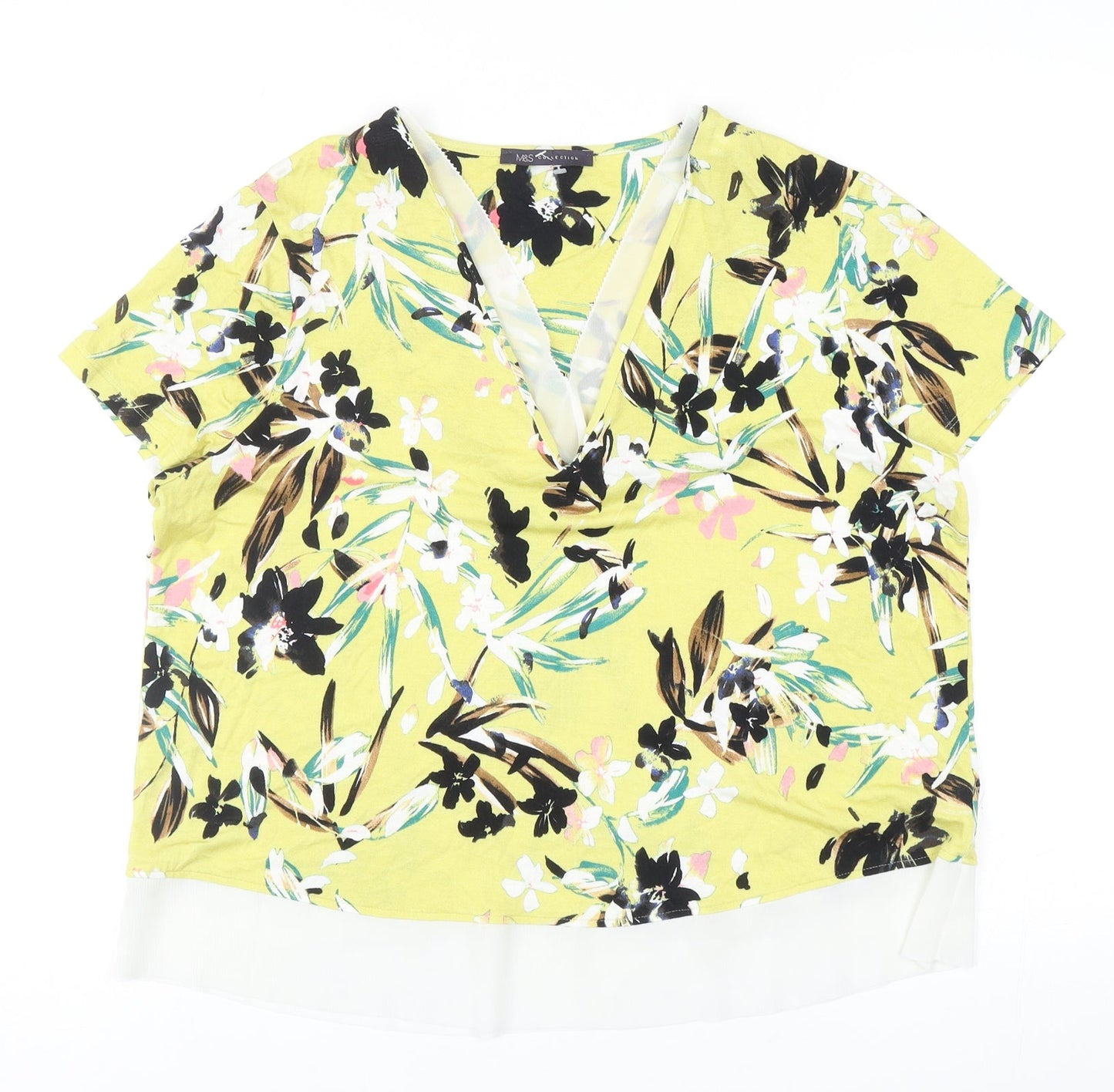 Womens UK Size 14 Marks and Spencer Multicoloured Basic Blouse