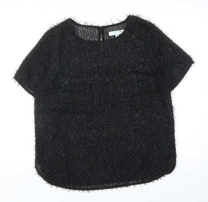 Womens UK Size 12 Fever Black Basic Blouse
