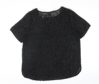 Womens UK Size 12 Fever Black Basic Blouse
