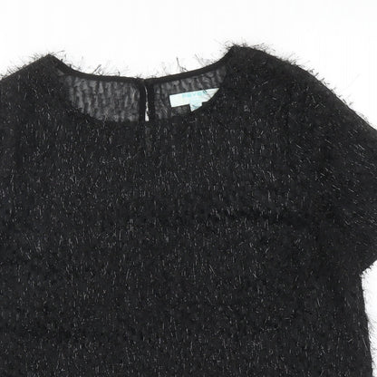 Womens UK Size 12 Fever Black Basic Blouse