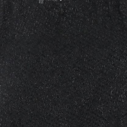Womens UK Size 12 Fever Black Basic Blouse