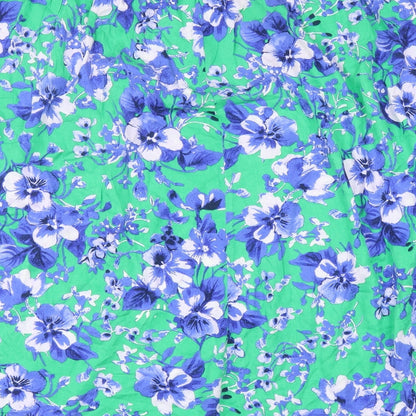 Dunnes Stored Womens Blue Floral Viscose A-Line Skirt Size XL