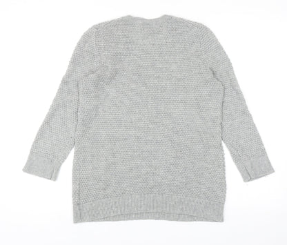 Gap Womens Grey Round Neck Acrylic Pullover Jumper Size M