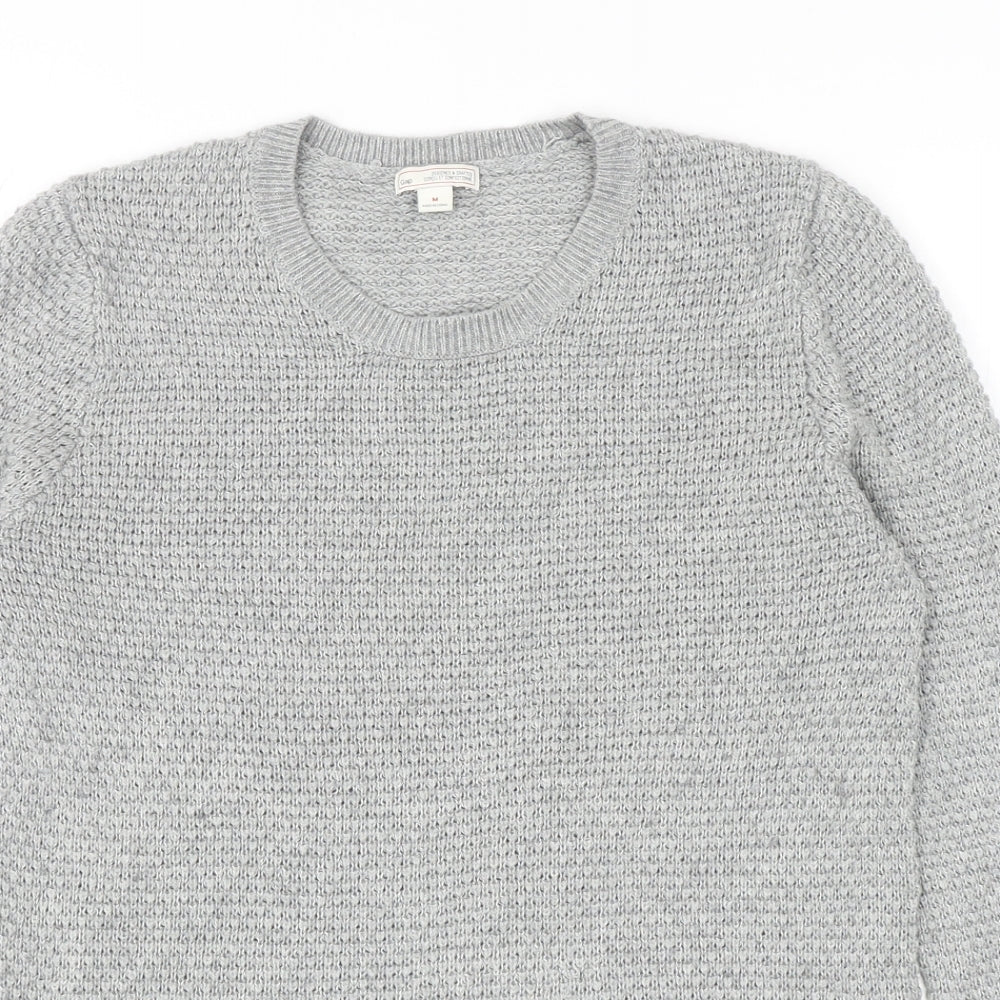 Gap Womens Grey Round Neck Acrylic Pullover Jumper Size M