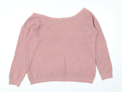 Womens UK Size M Missguided Pink Pullover Jumper