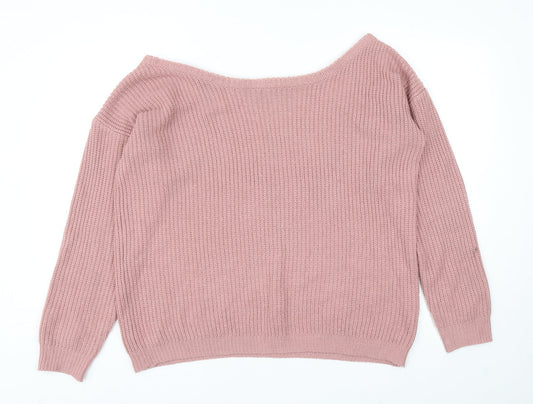 Womens UK Size M Missguided Pink Pullover Jumper