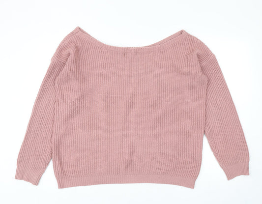 Womens UK Size M Missguided Pink Pullover Jumper