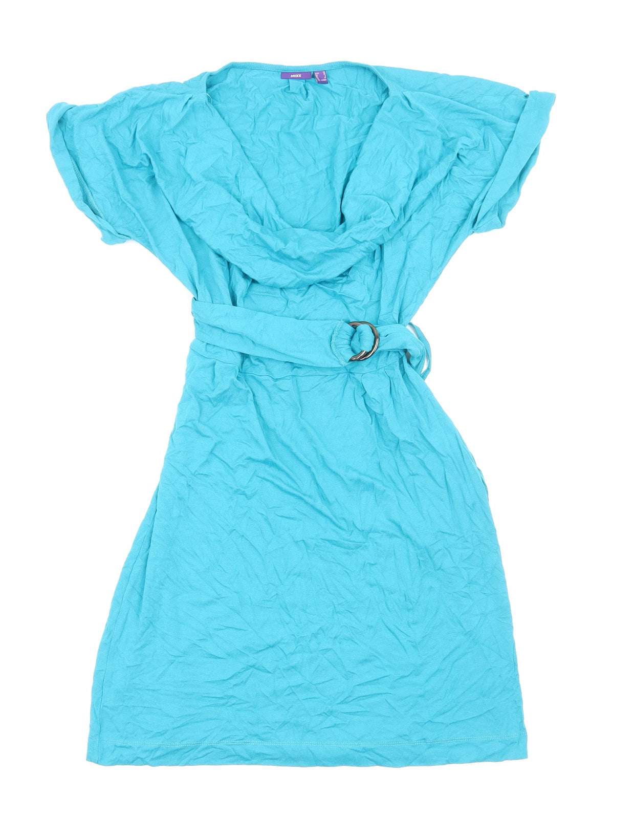 Mexx Womens Blue Viscose T-Shirt Dress Size XS Cowl Neck Pullover