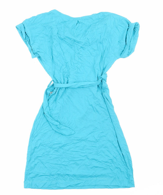 Mexx Womens Blue Viscose T-Shirt Dress Size XS Cowl Neck Pullover