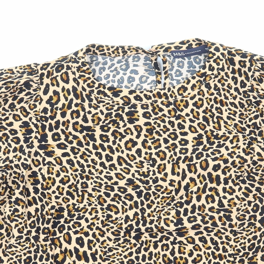 Womens UK Size 12 Marks and Spencer Brown Basic Blouse