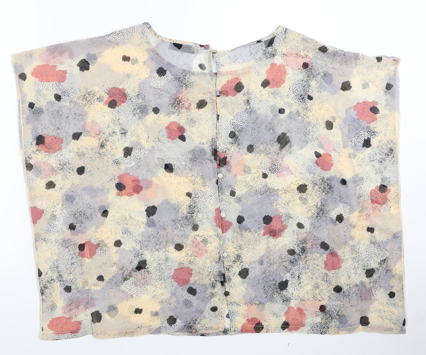 Numph Womens Multicoloured Geometric Polyester Basic Button-Up Size 8 Round Neck