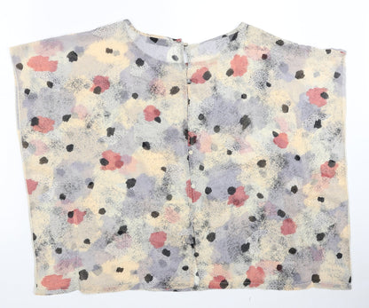 Numph Womens Multicoloured Geometric Polyester Basic Button-Up Size 8 Round Neck