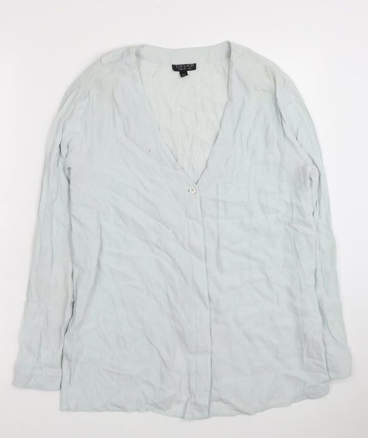 Womens UK Size 8 Topshop Blue Basic Blouse