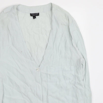 Womens UK Size 8 Topshop Blue Basic Blouse