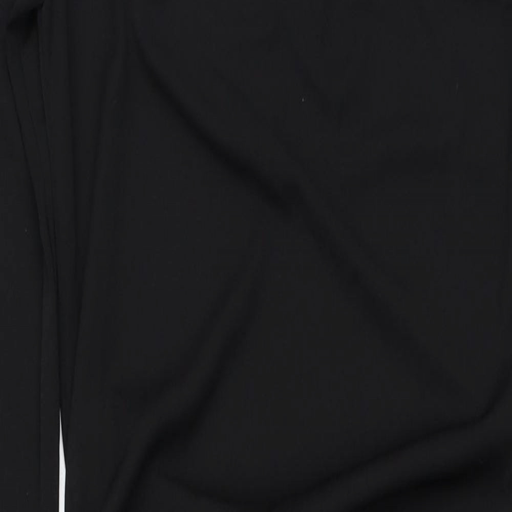 Zara Womens Black Polyester Mini Size S Round Neck Pullover - Ruched