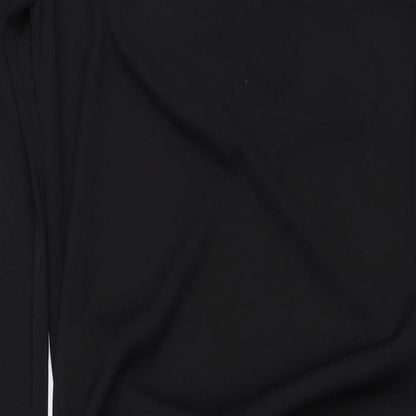 Zara Womens Black Polyester Mini Size S Round Neck Pullover - Ruched