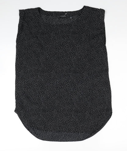Glassons Womens Black Geometric Polyester Basic Blouse Size 6 Round Neck