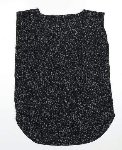 Glassons Womens Black Geometric Polyester Basic Blouse Size 6 Round Neck