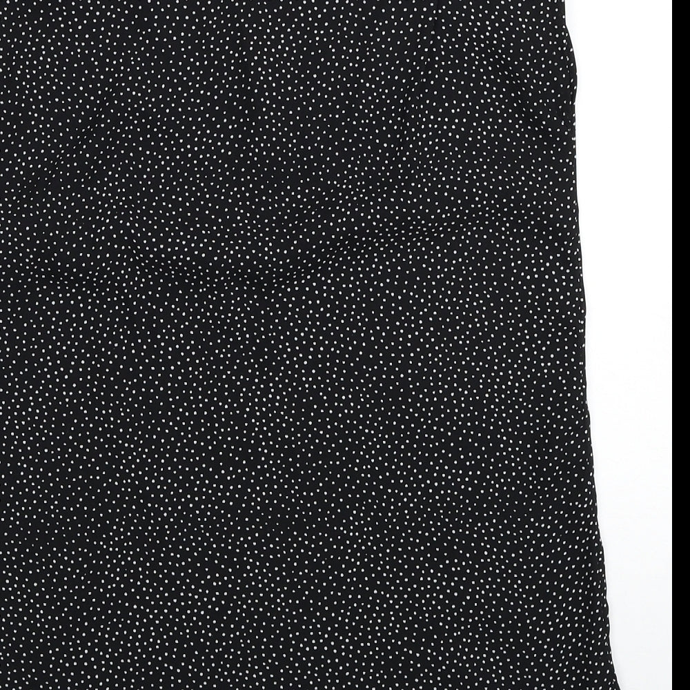 Glassons Womens Black Geometric Polyester Basic Blouse Size 6 Round Neck