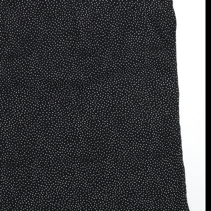 Glassons Womens Black Geometric Polyester Basic Blouse Size 6 Round Neck