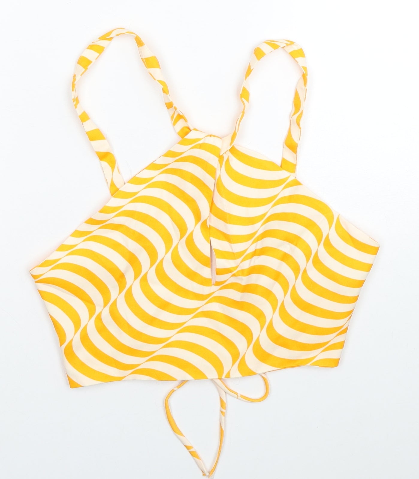 Womens UK Size XS Zara Orange Cropped Tank