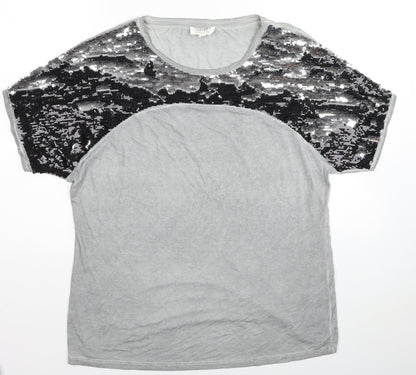 Womens UK Size 16 Nine Grey Basic T-Shirt