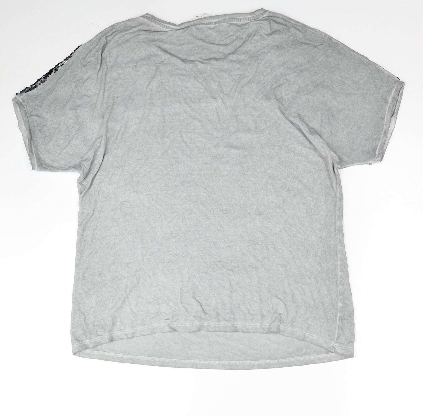 Womens UK Size 16 Nine Grey Basic T-Shirt