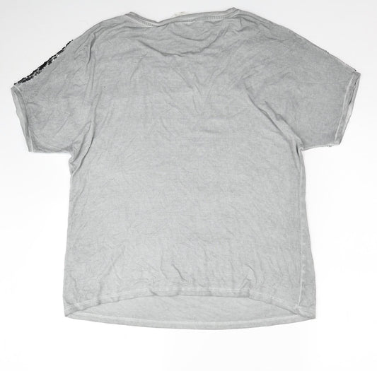 Womens UK Size 16 Nine Grey Basic T-Shirt