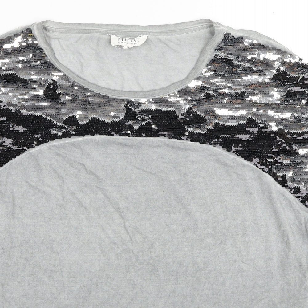Womens UK Size 16 Nine Grey Basic T-Shirt