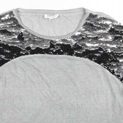 Womens UK Size 16 Nine Grey Basic T-Shirt