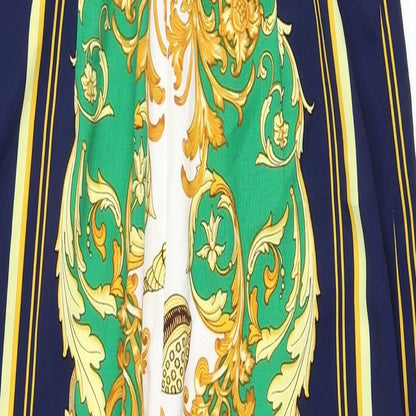 PRETTYLITTLETHING Womens Multicoloured Geometric Polyester Jumpsuit One-Piece Size 6 L24 in Zip