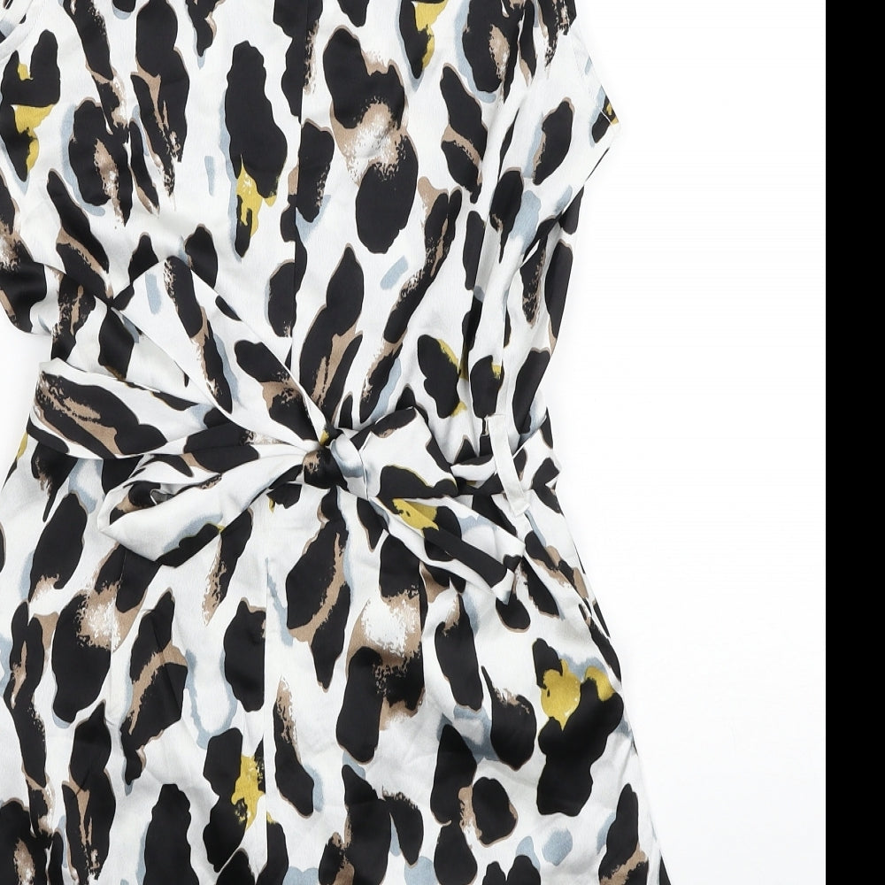 PRETTYLITTLETHING Womens Multicoloured Animal Print Polyester Playsuit One-Piece Size S Pullover