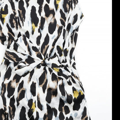 PRETTYLITTLETHING Womens Multicoloured Animal Print Polyester Playsuit One-Piece Size S Pullover