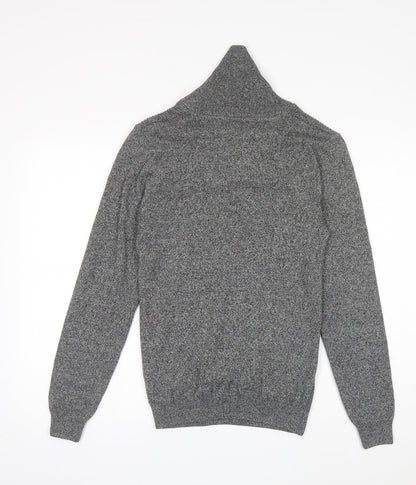 NEXT Mens Grey High Neck Cotton Pullover Jumper Size XS