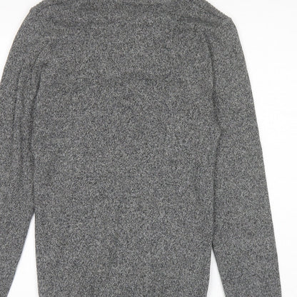 NEXT Mens Grey High Neck Cotton Pullover Jumper Size XS