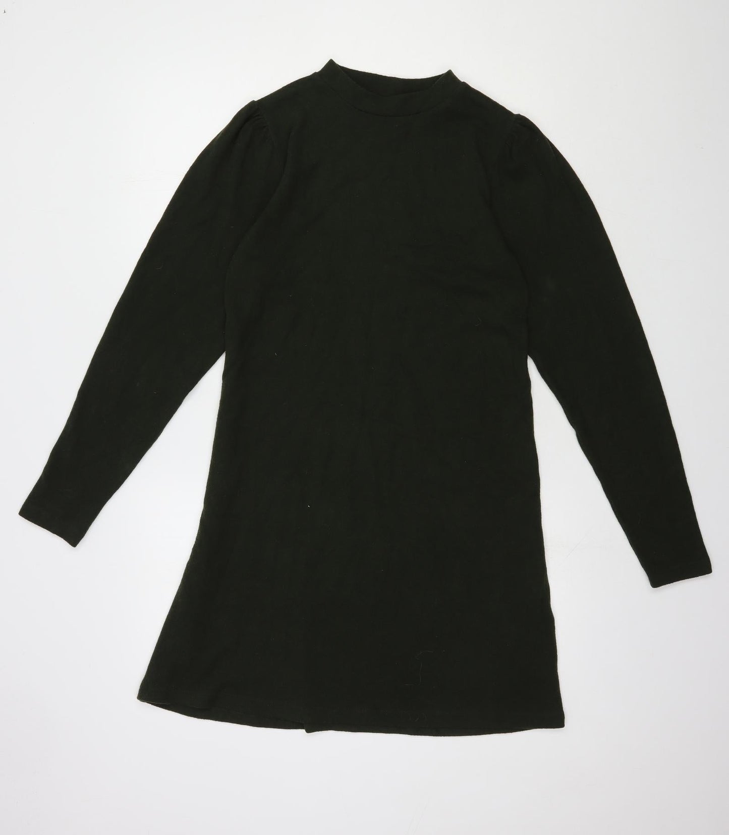 Dorothy Perkins Womens Black Polyester T-Shirt Dress Size 12 Mock Neck