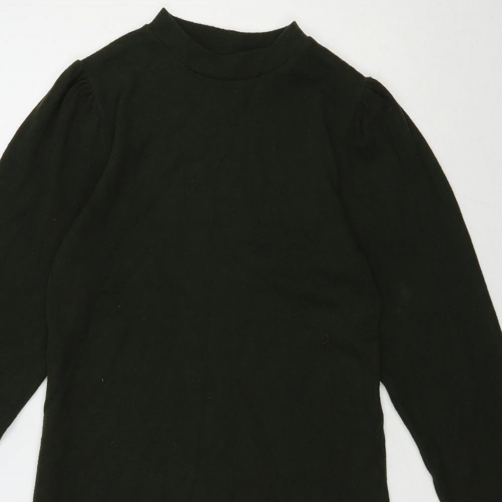 Dorothy Perkins Womens Black Polyester T-Shirt Dress Size 12 Mock Neck