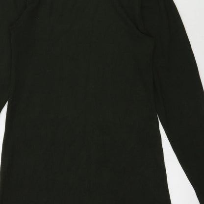 Dorothy Perkins Womens Black Polyester T-Shirt Dress Size 12 Mock Neck