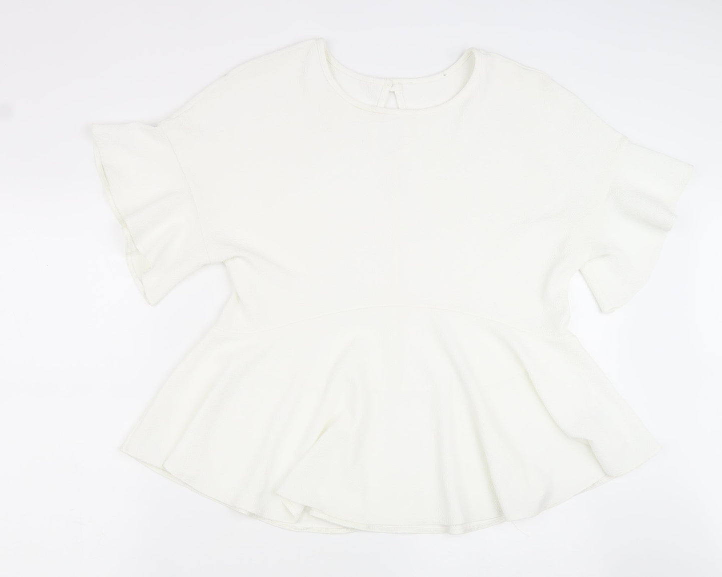 Womens UK Size 14 Preworn White Basic Blouse