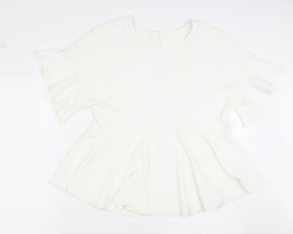 Womens UK Size 14 Preworn White Basic Blouse