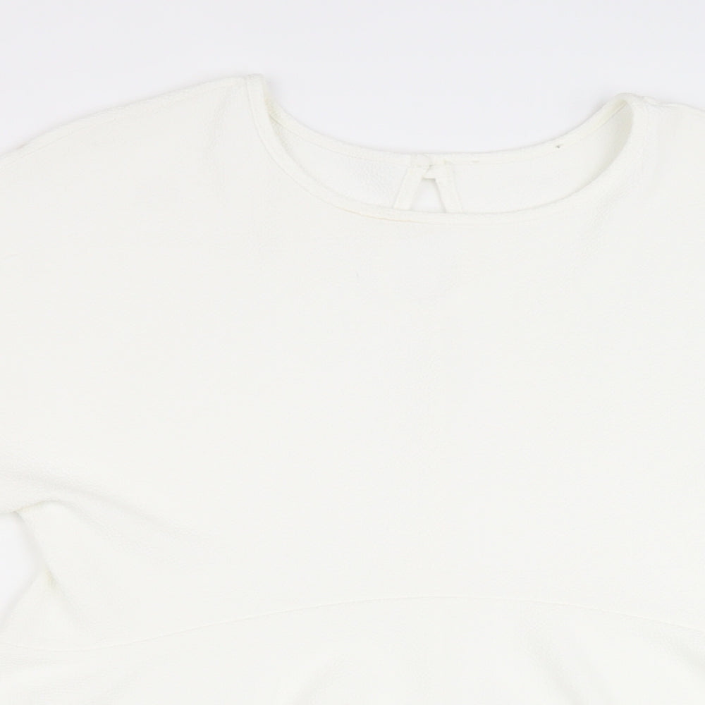 Womens UK Size 14 Preworn White Basic Blouse