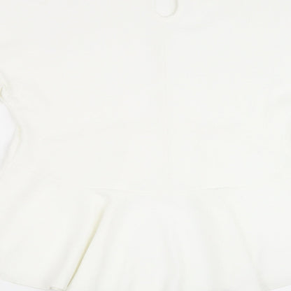 Womens UK Size 14 Preworn White Basic Blouse