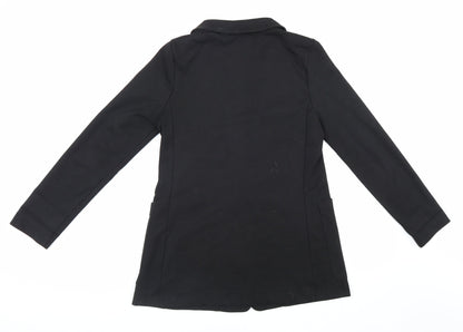 H&M Womens Black Polyester Jacket Suit Jacket Size 38