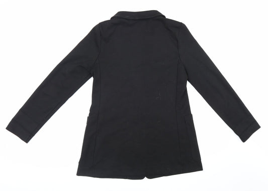 H&M Womens Black Polyester Jacket Suit Jacket Size 38