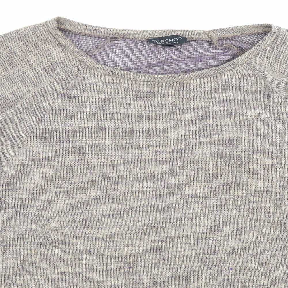 Womens UK Size 8 Topshop Grey Basic Blouse