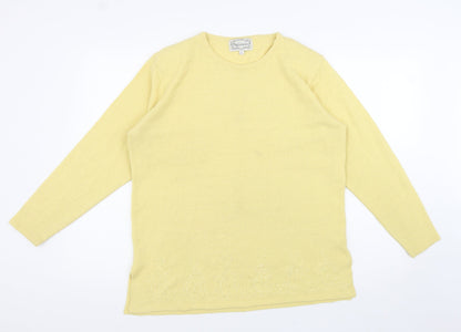 Womens UK Size One Size Fay Louise Yellow Pullover Jumper