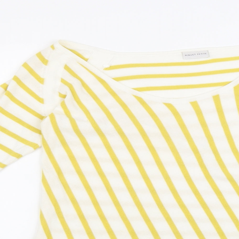Womens UK Size S Minuet Petite Yellow Basic T-Shirt