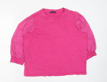 Womens UK Size 12 Marks and Spencer Pink Basic T-Shirt