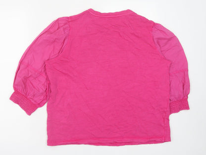 Womens UK Size 12 Marks and Spencer Pink Basic T-Shirt